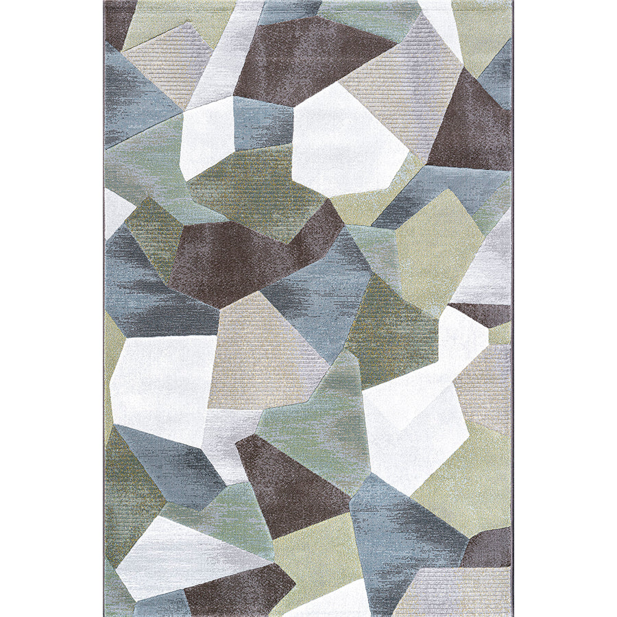 Релефен Килим Аргентум 3D фигури Зелено Стандартен / 200х290