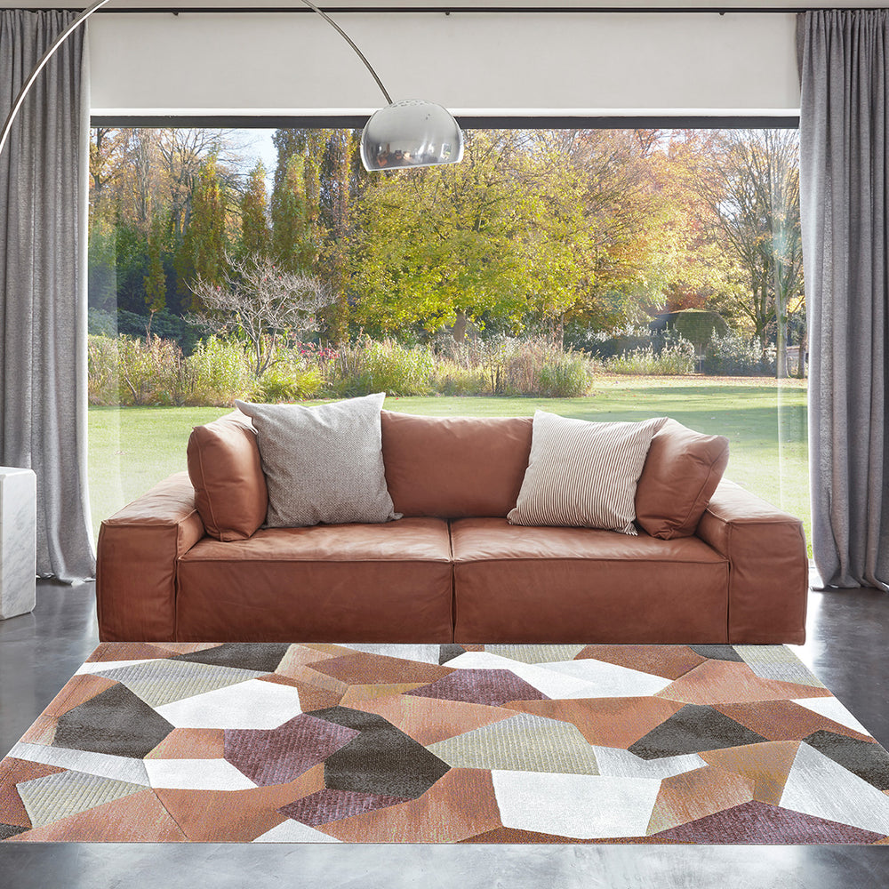 Релефен Килим Аргентум 3D фигури Оранжево Стандартен / 200х290