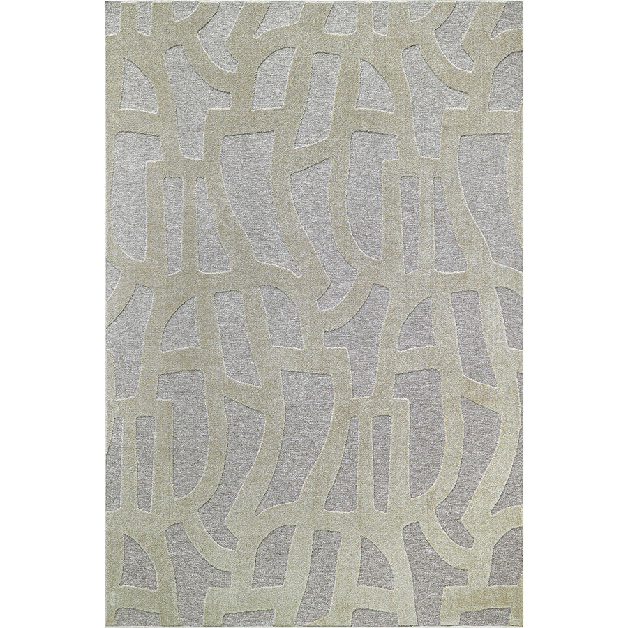 Релефен Килим Туид Ивици Бежово Стандартен / 100 х 140