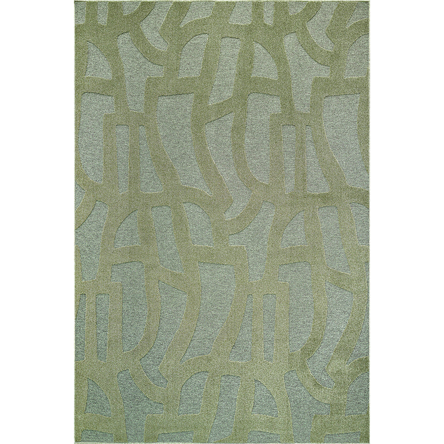 Релефен Килим Туид Ивици Зелено Стандартен / 100 х 140