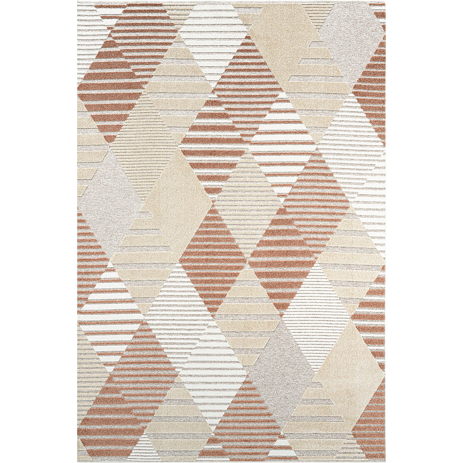 Релефен Килим Туид Ромбове Оранжево Стандартен / 135 х 195