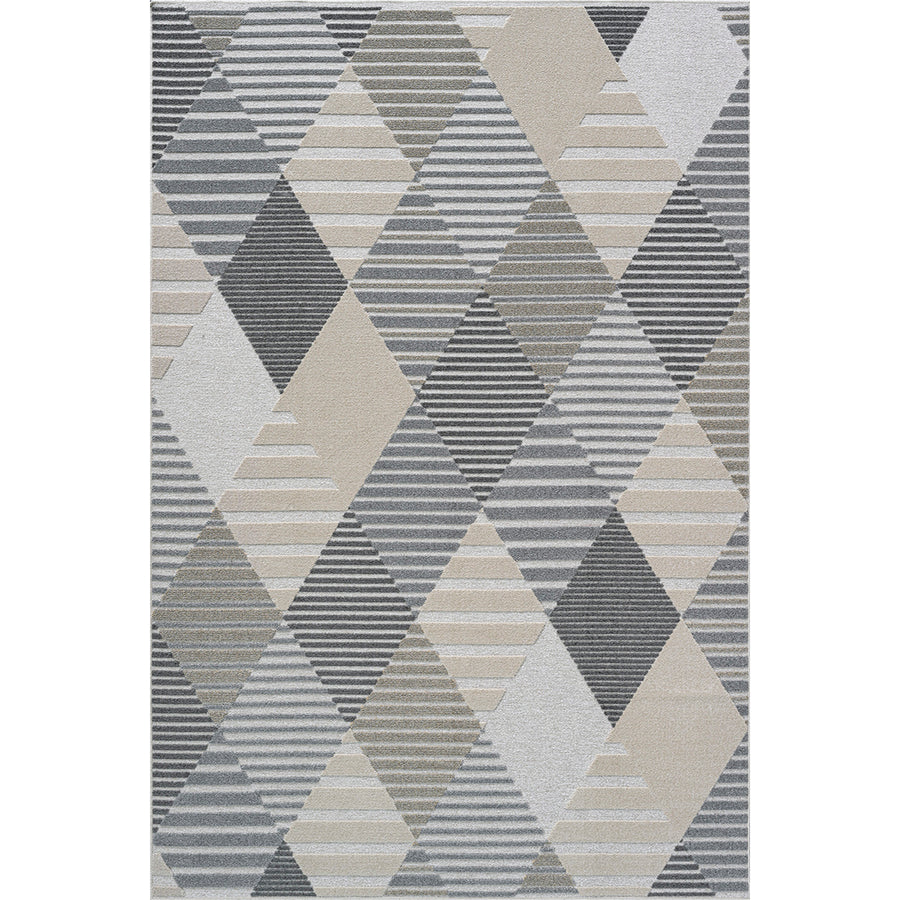 Релефен Килим Туид Ромбове Сиво синьо Стандартен / 135 х 195