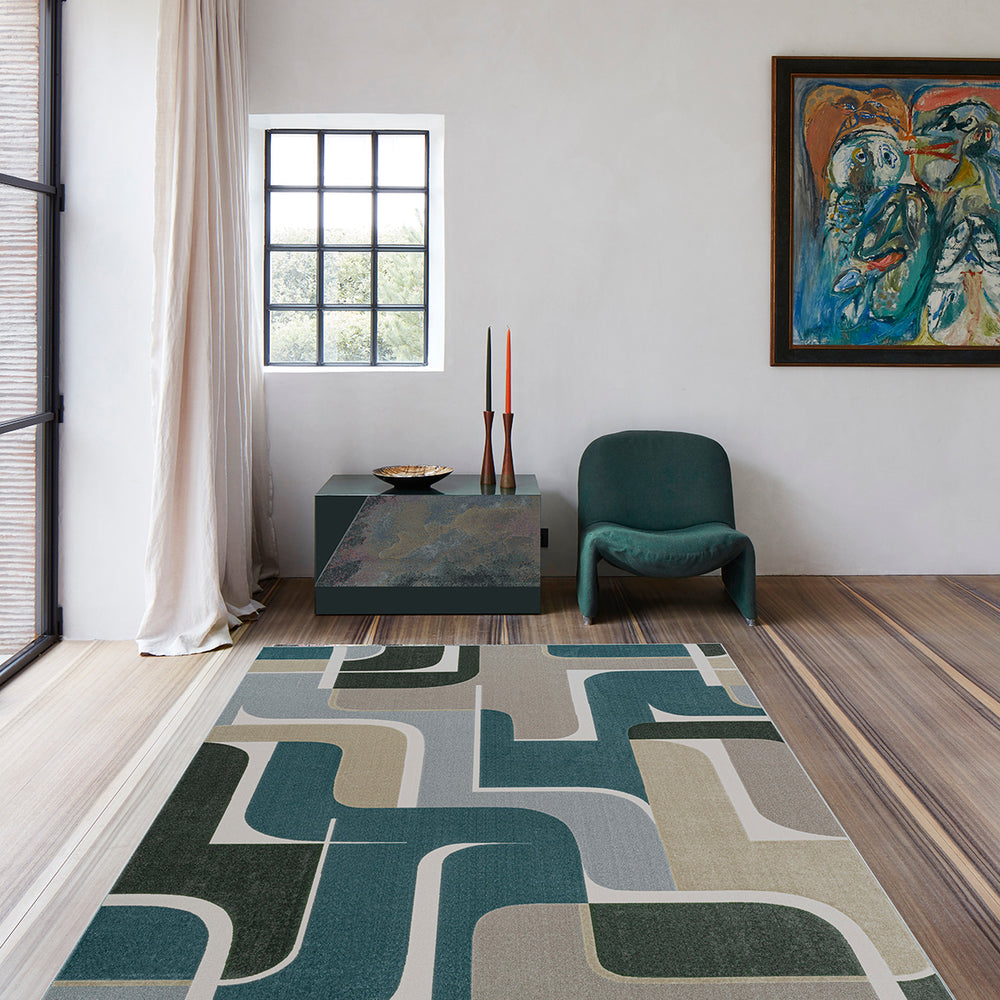 Модерен Килим Милано Фигури Синьо Стандартен / 200 х 290