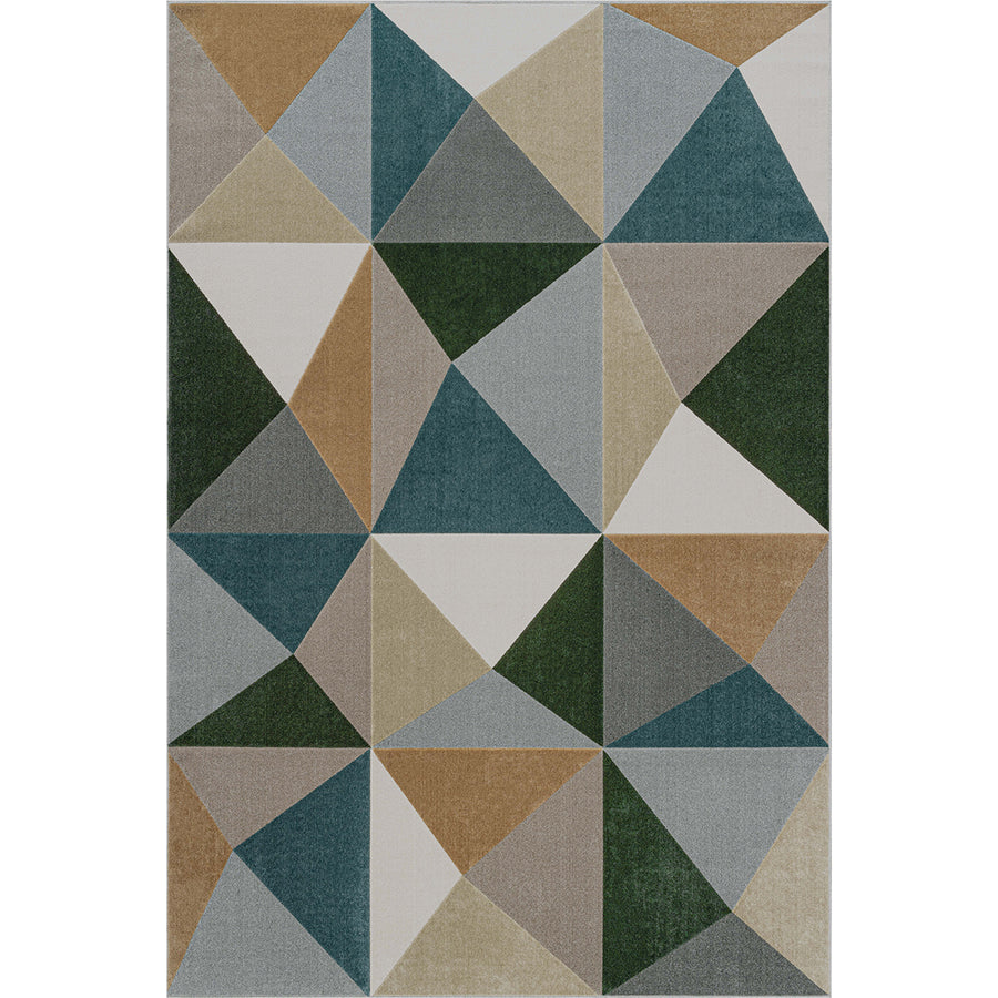 Модерен Килим Милано 3D пирамиди Синьо Стандартен / 200 х 290