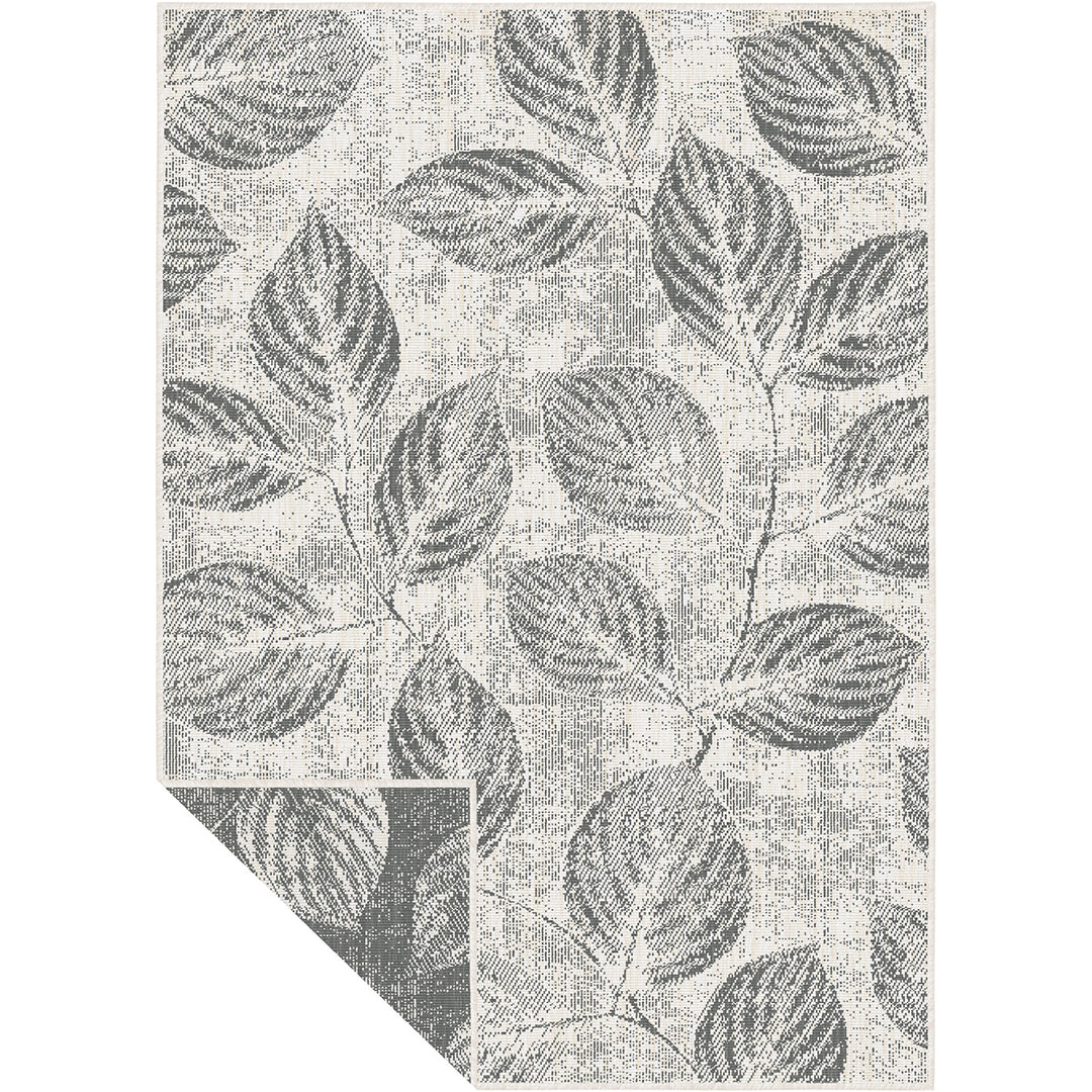 Двулицев Килим Brussels -Клонки листа Сиво вътре/вън