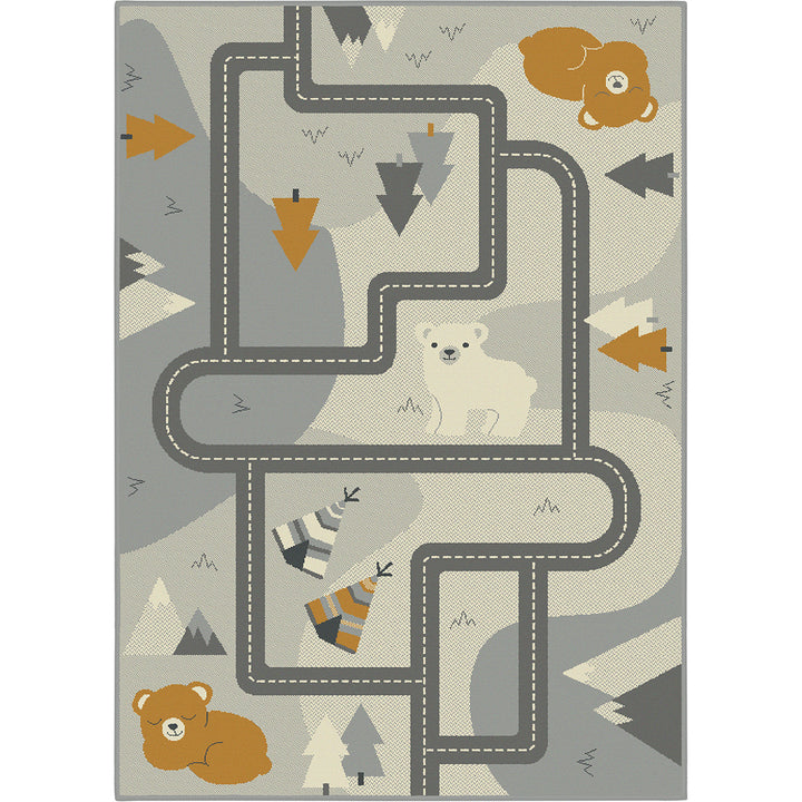 Children's Rug Leni 120/170 cm for Children's Room-Streets Gray-orange