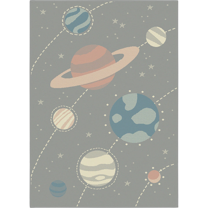 Children's Rug Leni 120/170 cm for Children's Room-Planets Gray