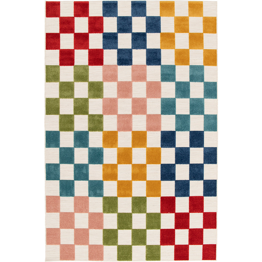 Релефен 3D Килим Мамбо Цветни квадрати вътре/вън Стандартен / 120 х 170