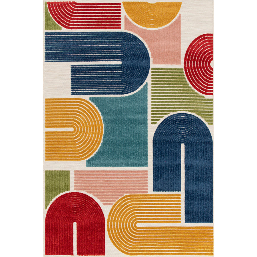 Релефен 3D Килим Мамбо Цветни фигури вътре/вън Стандартен / 120 х 170