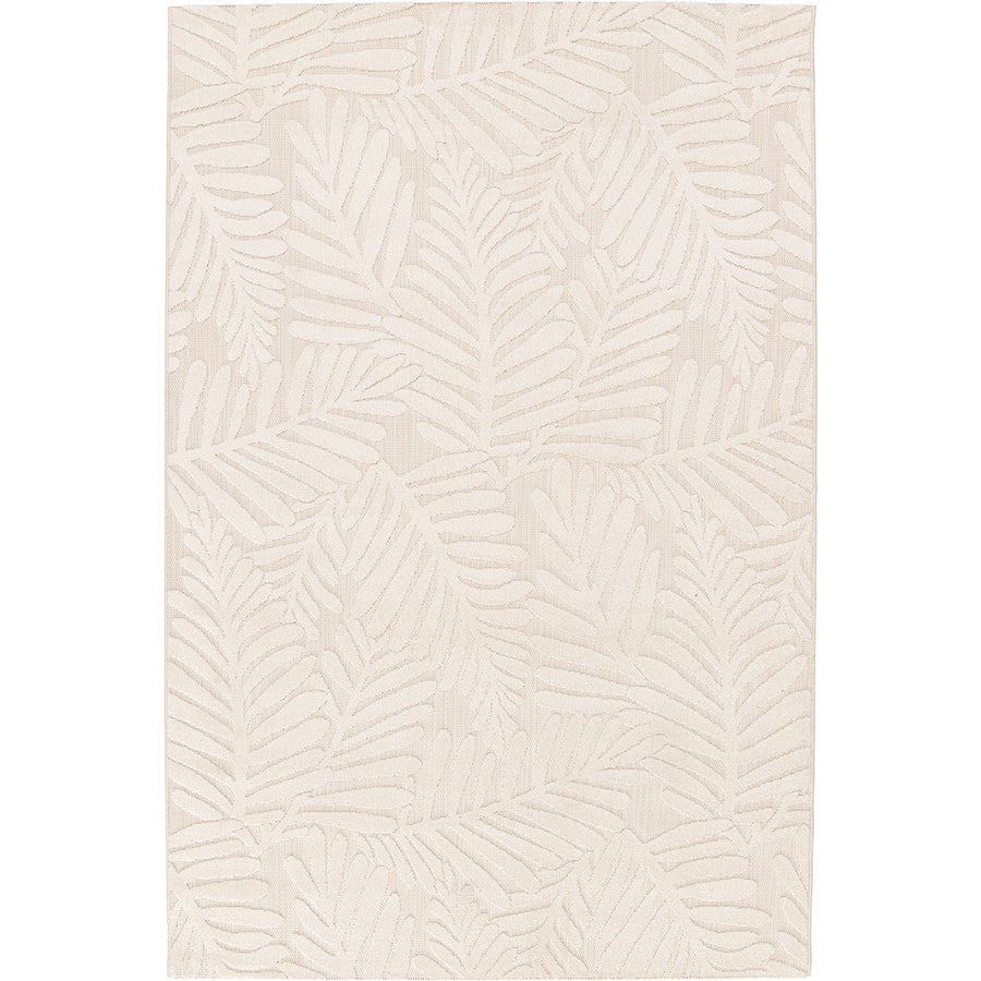 Релефен 3D Килим Мамбо Бежови листа за вътре/вън Стандартен / 120 х 170