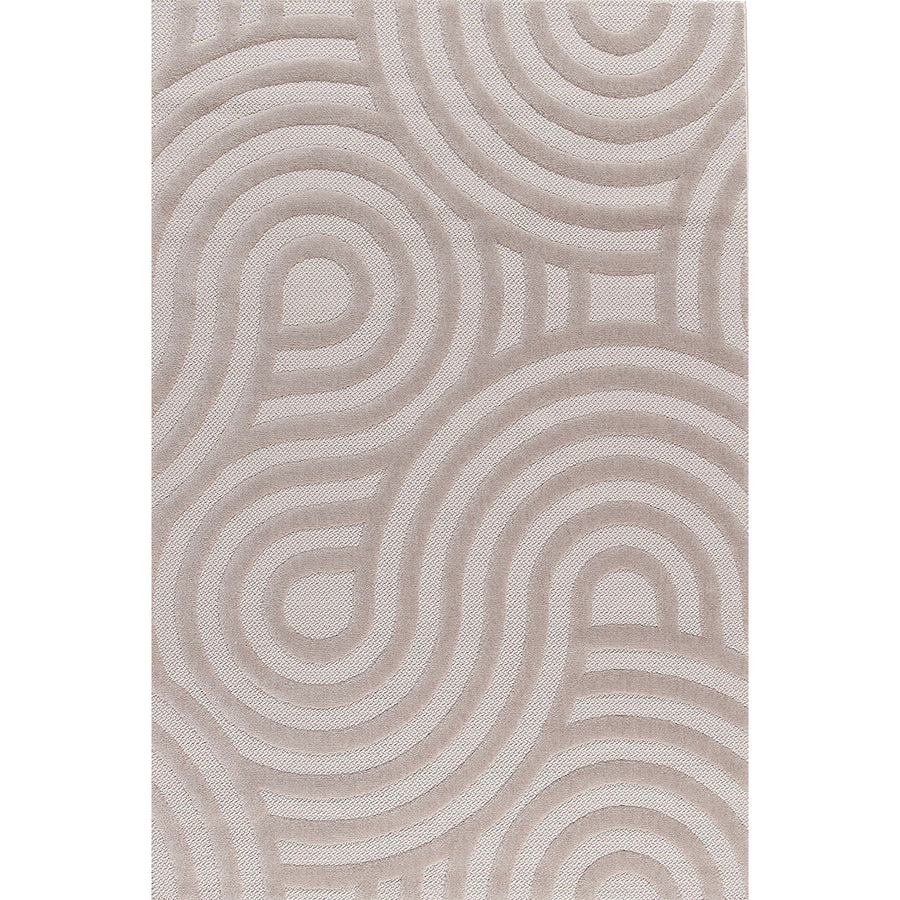 Релефен 3D Килим Извивки Бежово Лекси Стандартен / 120 х 170