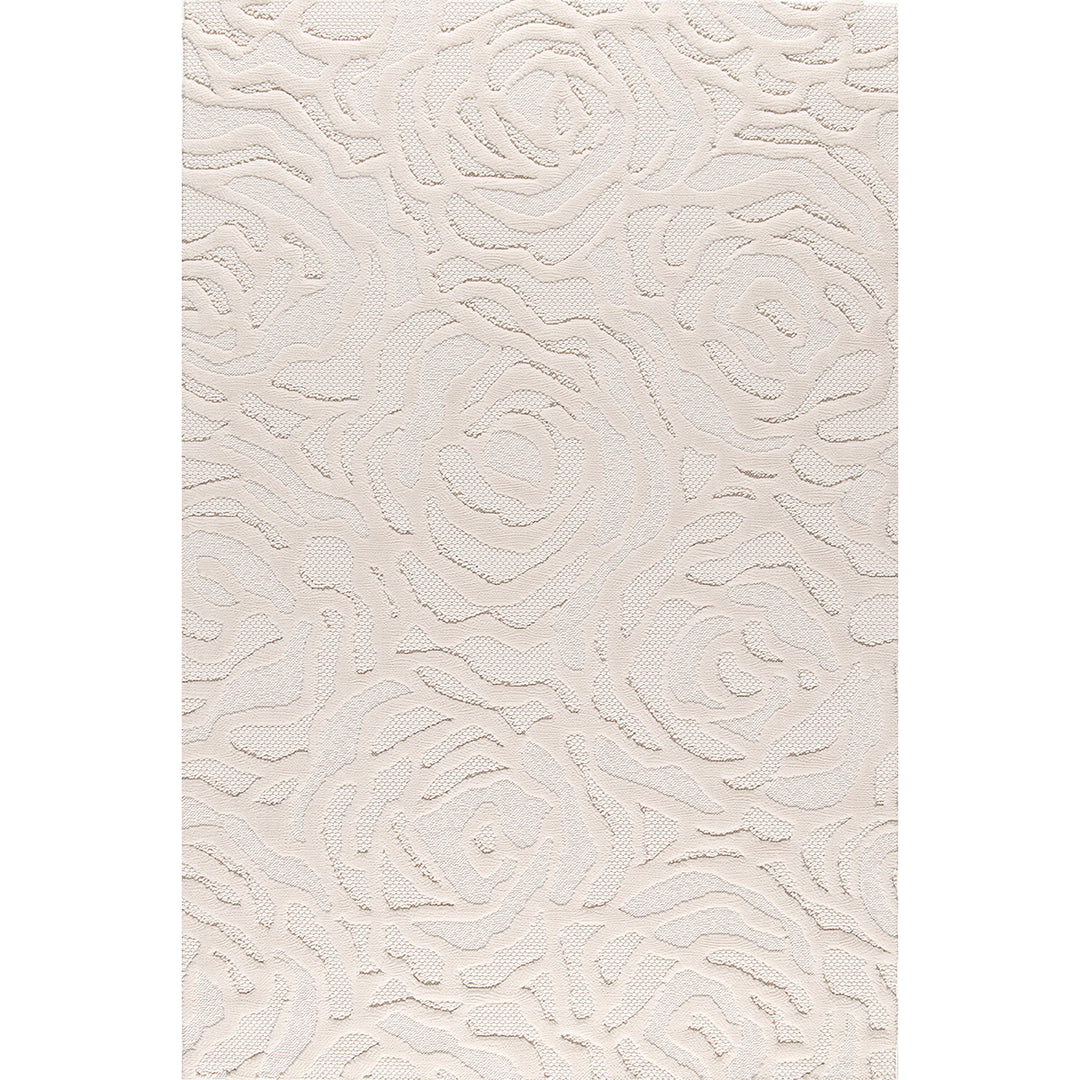 Релефен 3D Килим Релефни рози Кремаво Лекси Стандартен / 200 х 290