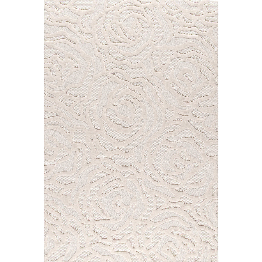 Релефен 3D Килим Релефни рози Кремаво Лекси Стандартен / 200 х 290