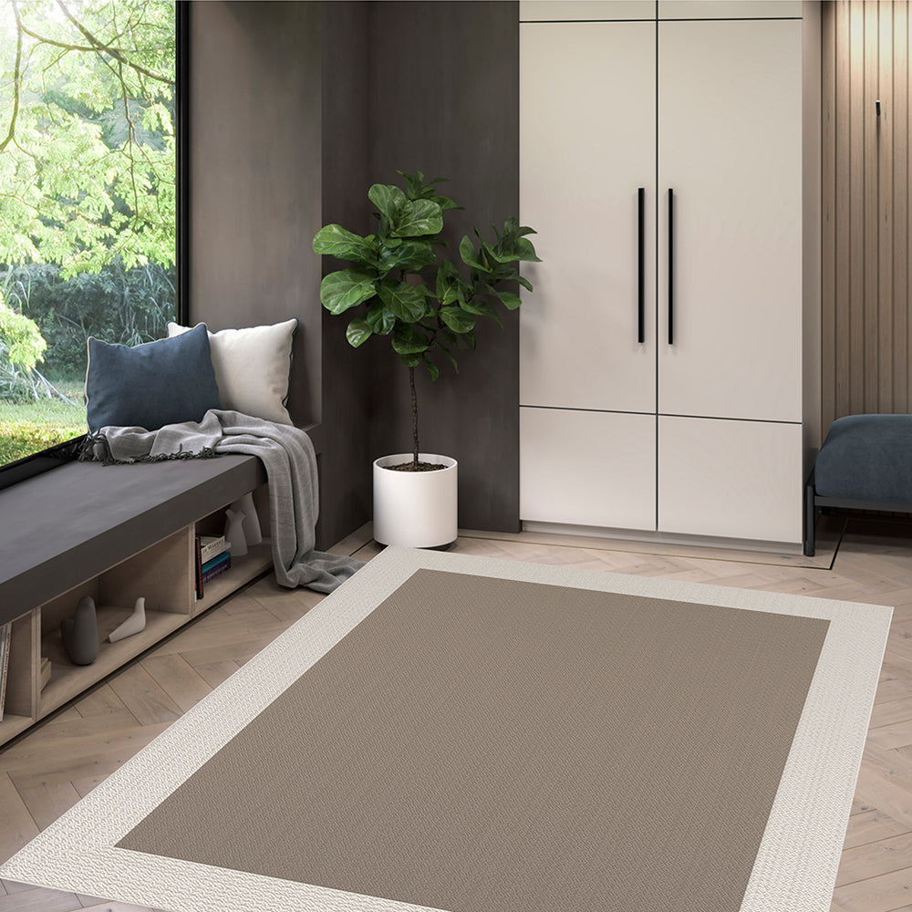 Плосък Килим Рамка Кафяво вътре/вън Есенца Стандартен / 200 х 290