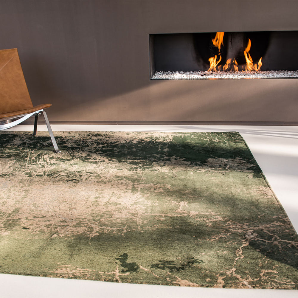 Премиум Жакардов Килим Пукнатини Тъмна борова гора Стандартен / 140 х 200