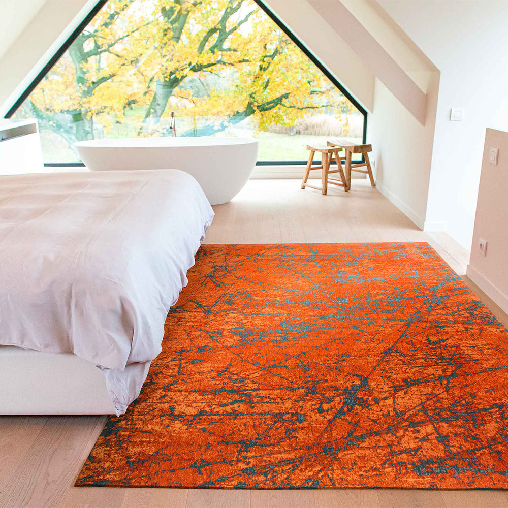 Премиум Жакардов Килим Оранжев звезден прах Стандартен / 140 х 200