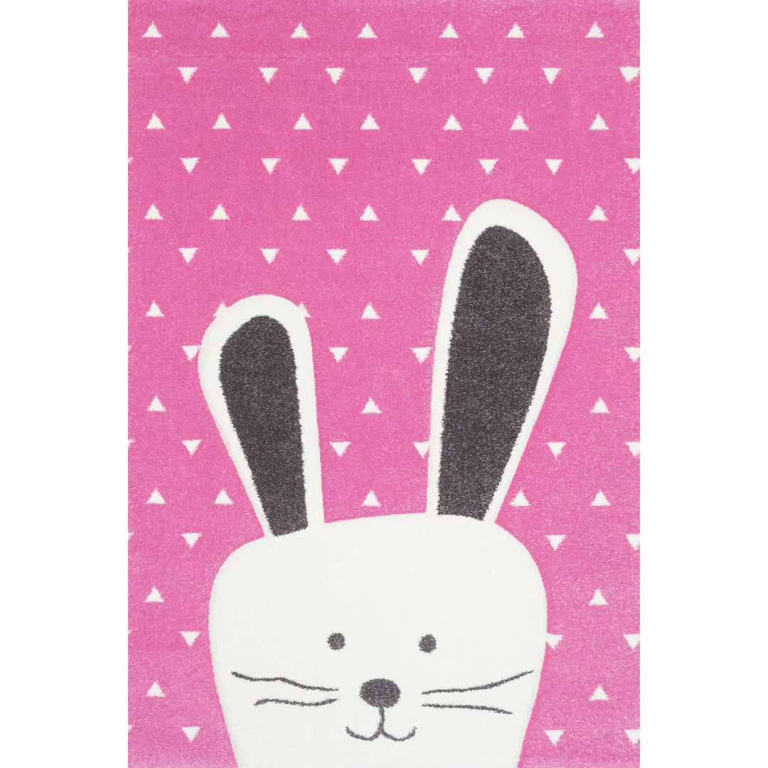 Children's Embossed Carpet Pastel Kids Bunny Pink