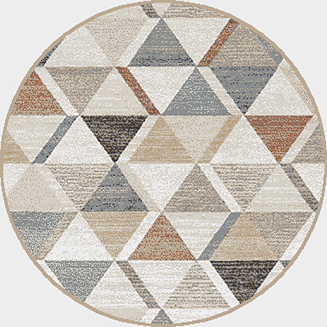 Модерен Килим Мондо Цветни Триъгълници Сив