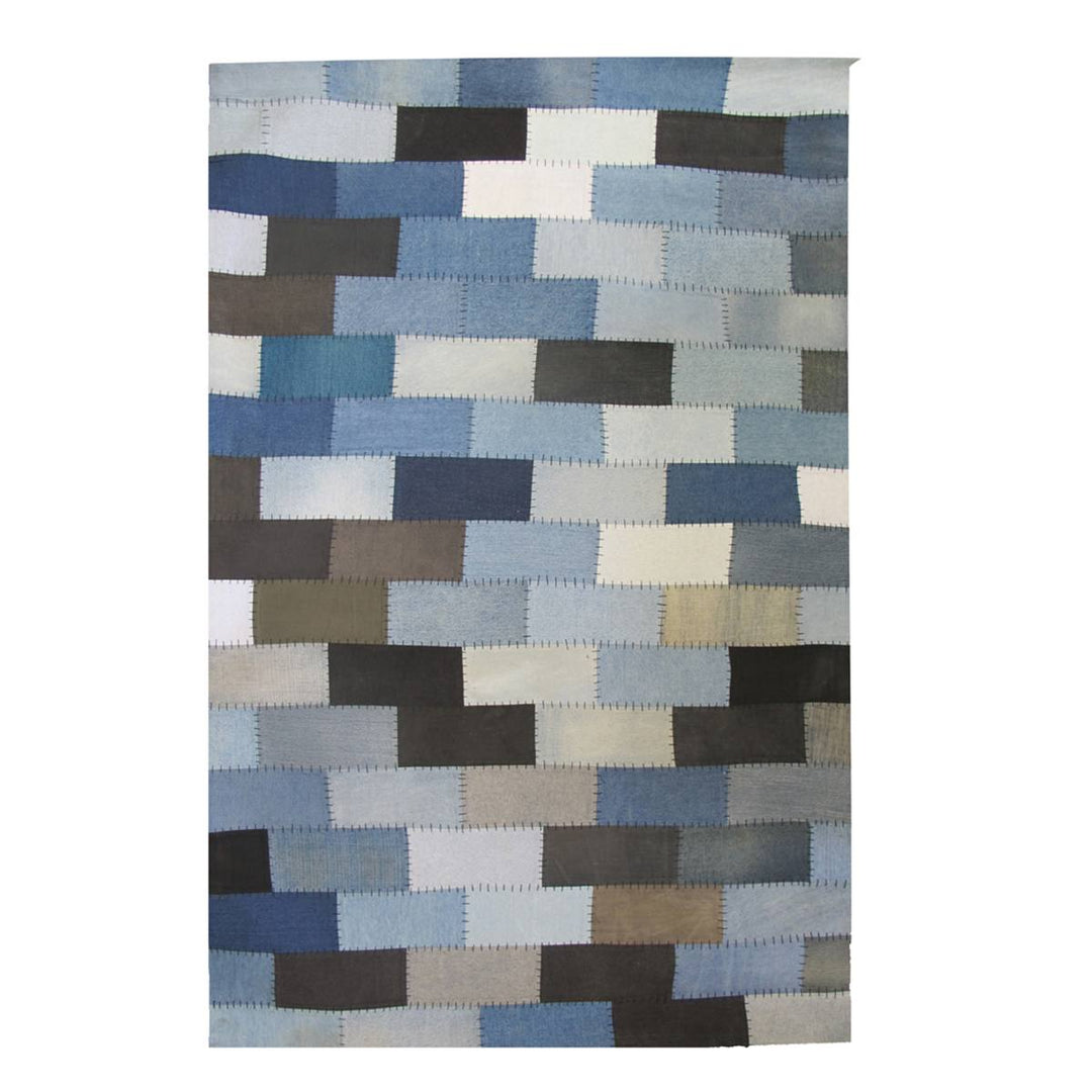 Памучен Килим Blue 130/190 см за Детска стая Спалня -Stripe