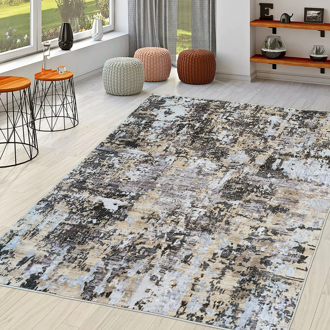 Мек Килим Хималая Абстракт Бежово противоплъзгащ