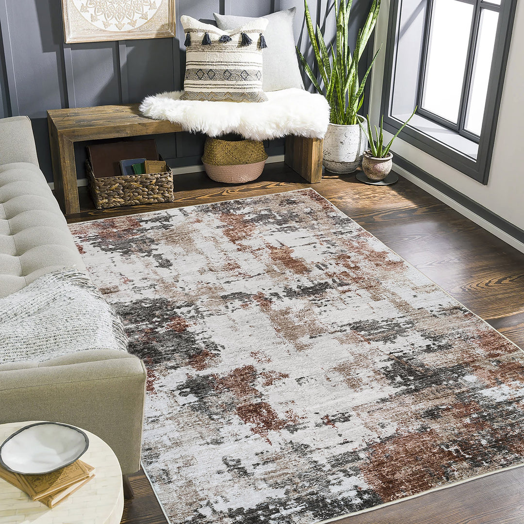 Soft Carpet Himalaya Abstract Cream-oxide anti-slip