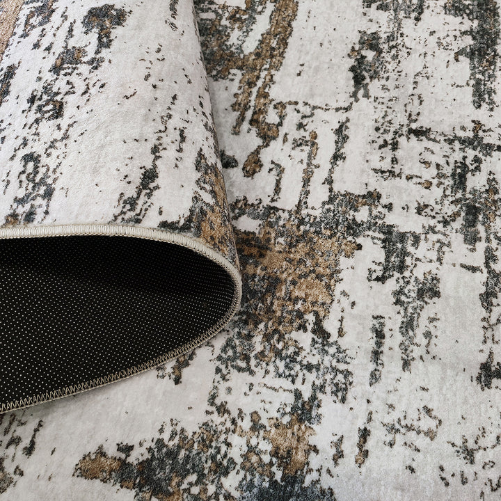 Мек Килим Хималая Абстракт Сиво-кремаво противоплъзгащ