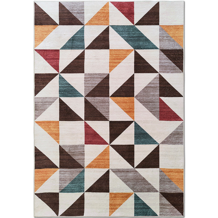 Мек Килим Хималая Геометрия Кремаво-кафяво противоплъзгащ