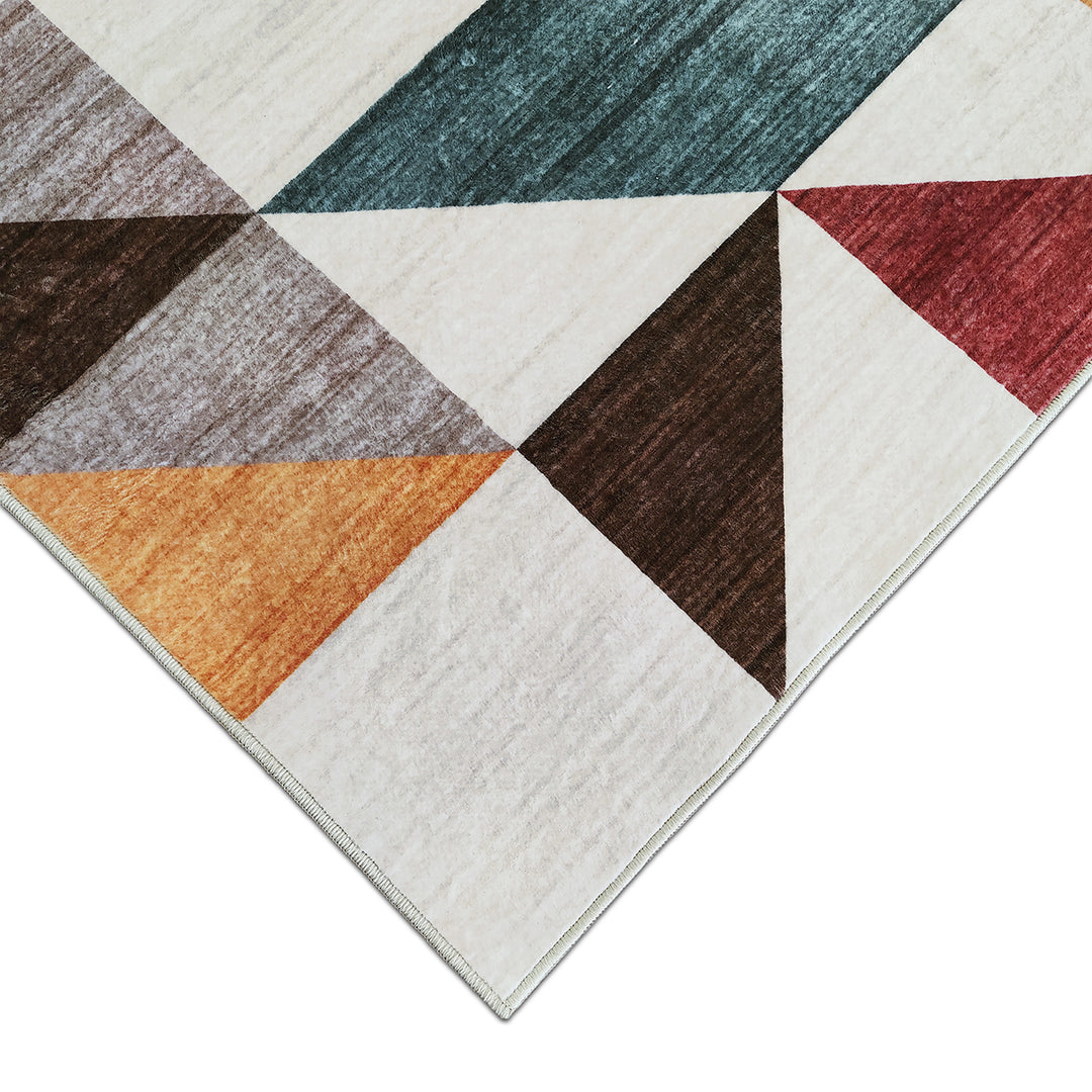 Мек Килим Хималая Геометрия Кремаво-кафяво противоплъзгащ