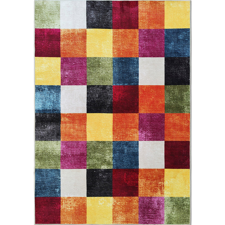 Soft Carpet Himalaya Squares Yellow-orange anti-slip