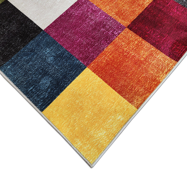 Soft Carpet Himalaya Squares Yellow-orange anti-slip