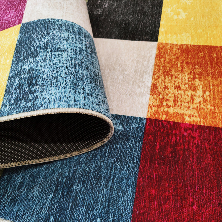 Soft Carpet Himalaya Squares Yellow-orange anti-slip