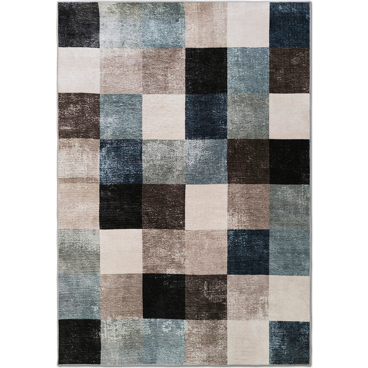 Мек Килим Хималая Квадрати Бежово-сини противоплъзгащ