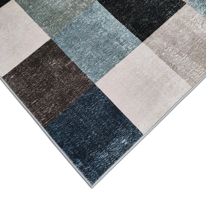 Мек Килим Хималая Квадрати Бежово-сини противоплъзгащ