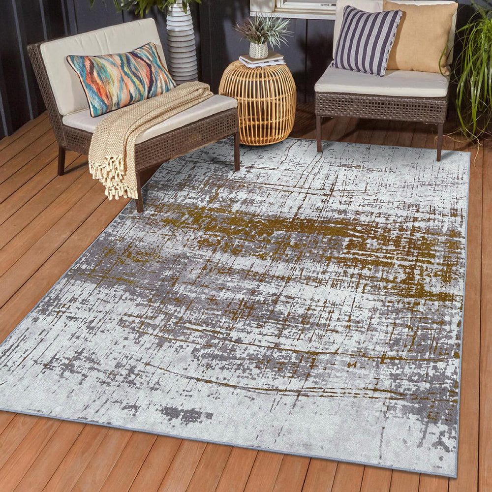 Мек Килим Хималая Сиво златно Стандартен / 120 х 170