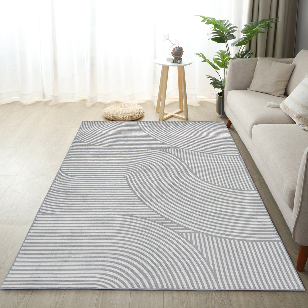 Мек Килим Хималая Вълни Сиво екрю Стандартен / 120 х 170