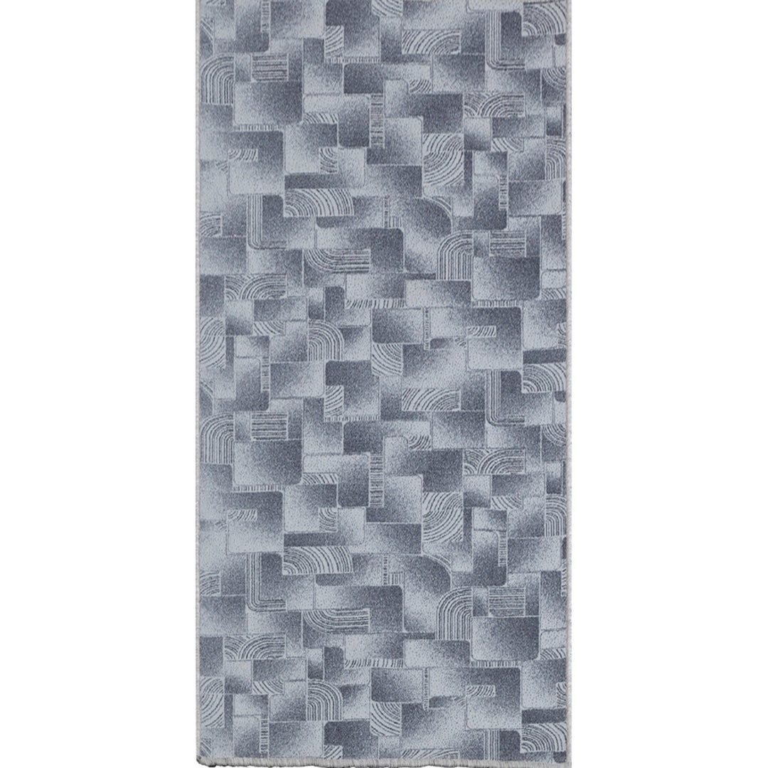 Мокетена Пътека Силиконов гръб Сиво мозайка