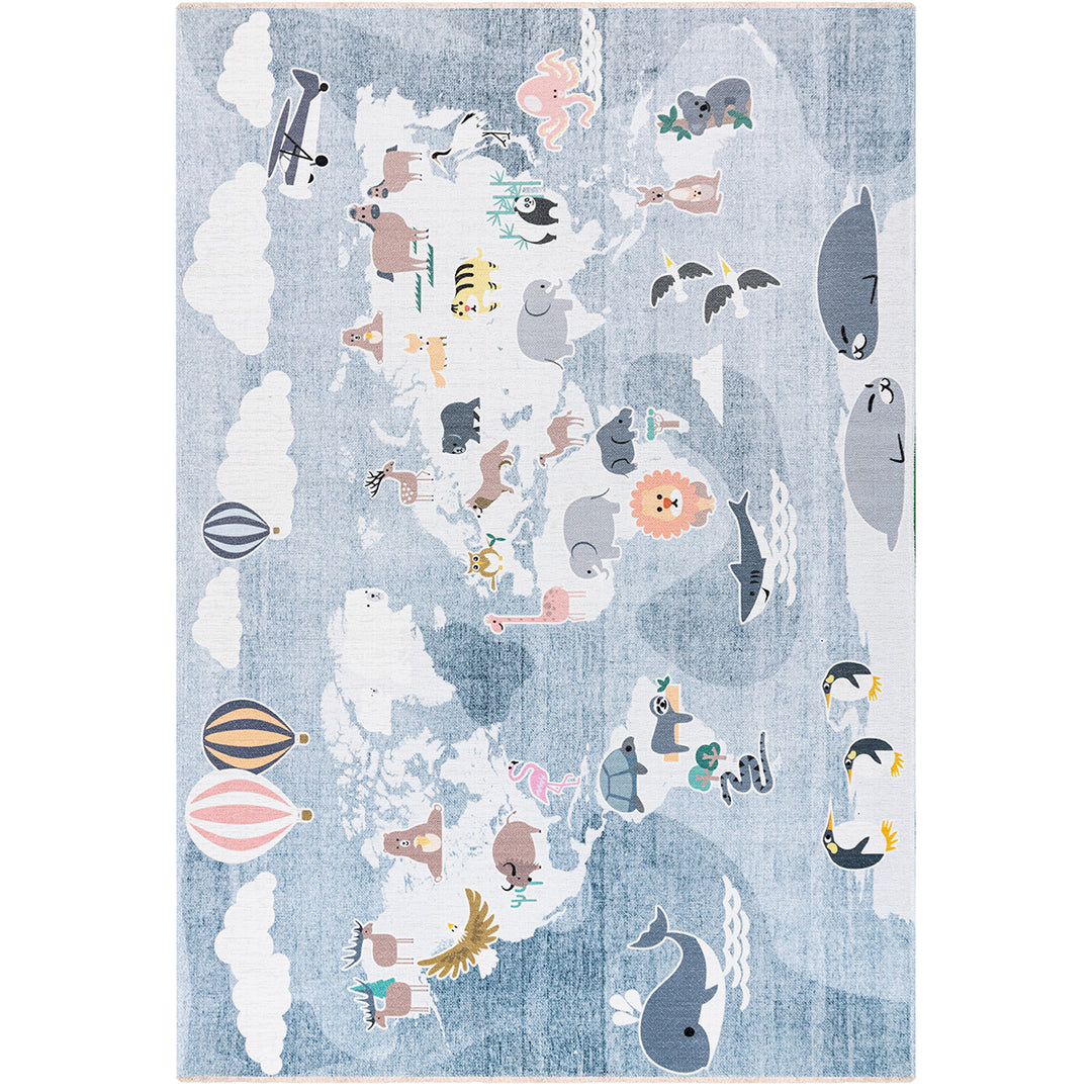 Children's Chenille Carpet Stockholm Map Anti-Slip