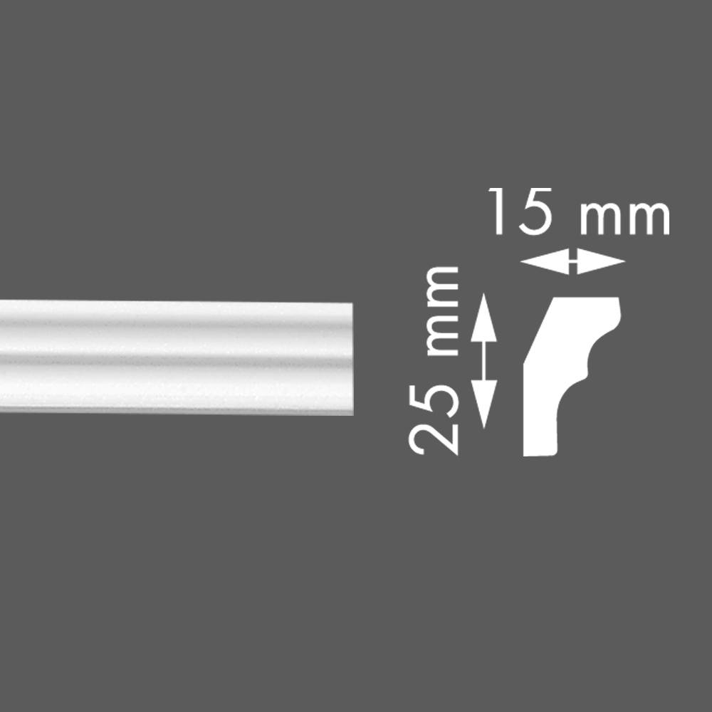 Стиропорен корниз LX25 15х25/2м