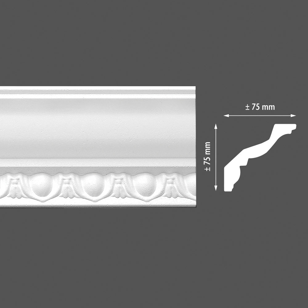 Styrofoam cornice E10 75x75/2m