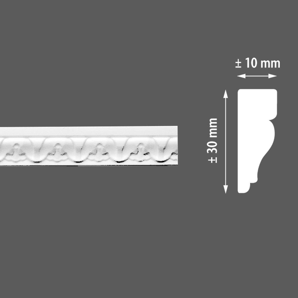 Styrofoam cornice E12 10x30/2m