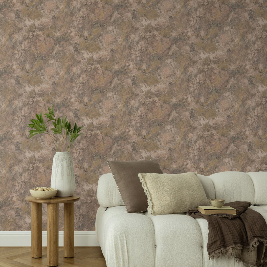 Тапет Пясъчна мазилка Златисто кафяво Фактори VI