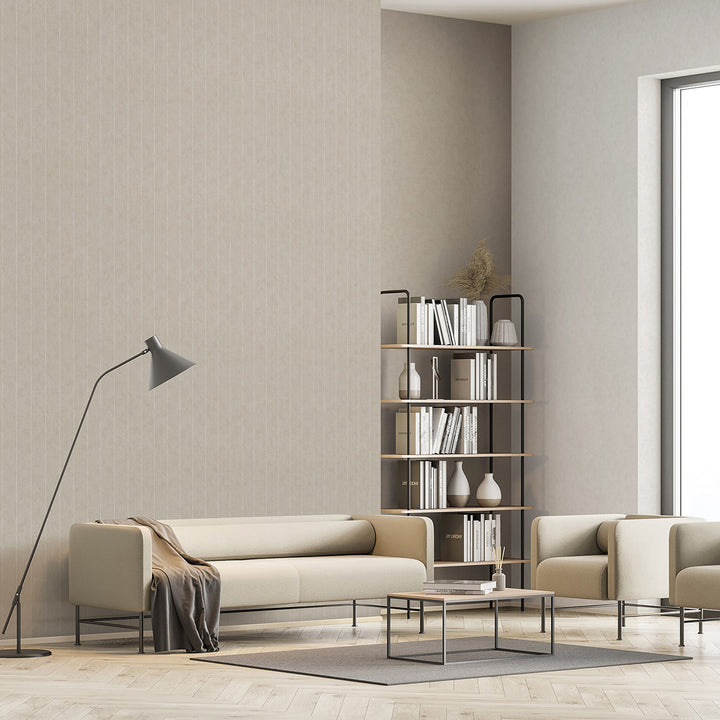 Текстилен ефект Тапет Кремаво сив Пастел плат Еден (Шейдс)