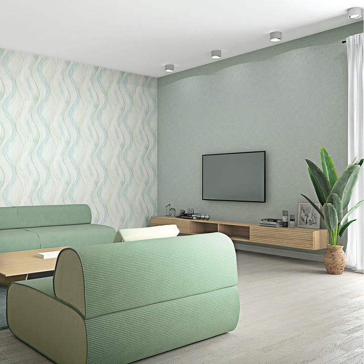 Текстилен ефект Тапет Синьо-зелен Пастел плат Еден (Шейдс)