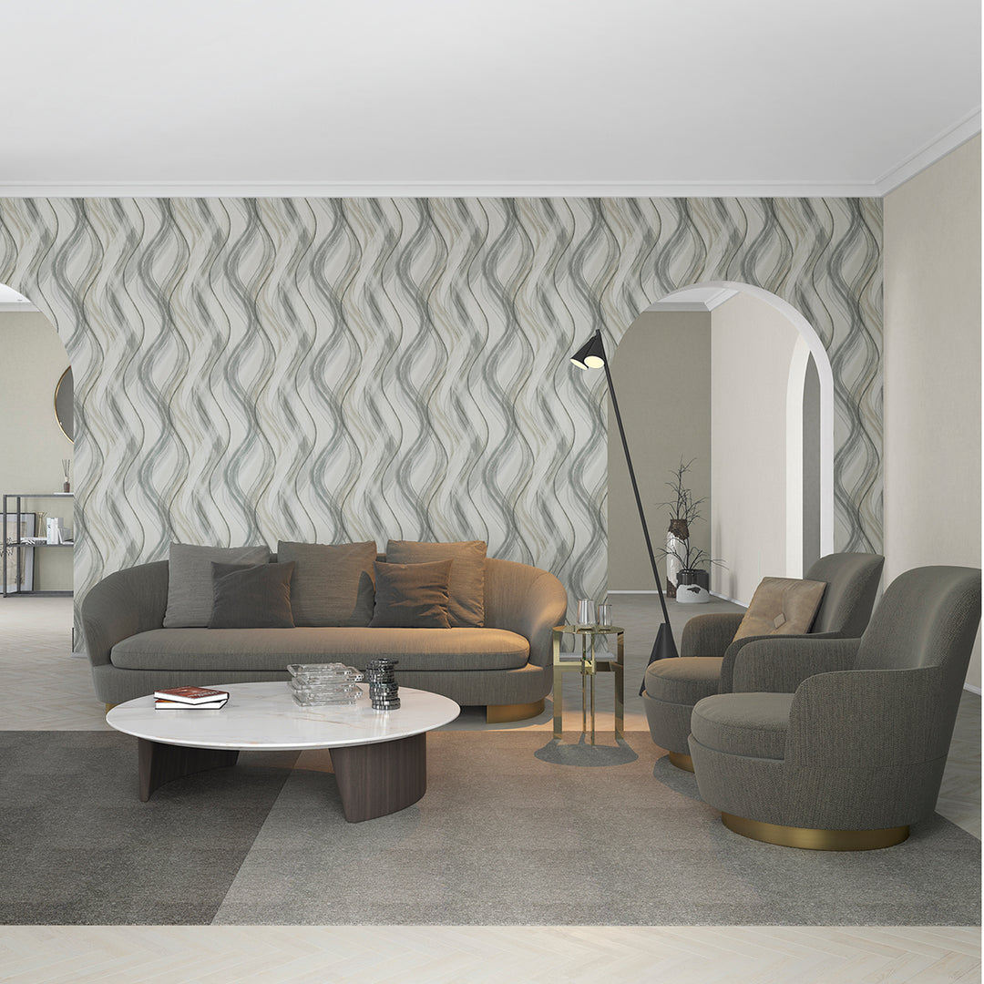 Текстилен ефект Тапет Тъмно бежов Пастел плат Еден (Шейдс)