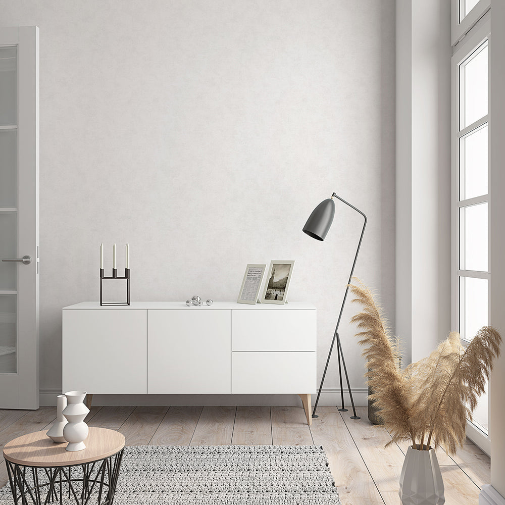 Текстилен ефект Тапет Сиво бял Пастел плат Еден (Шейдс)