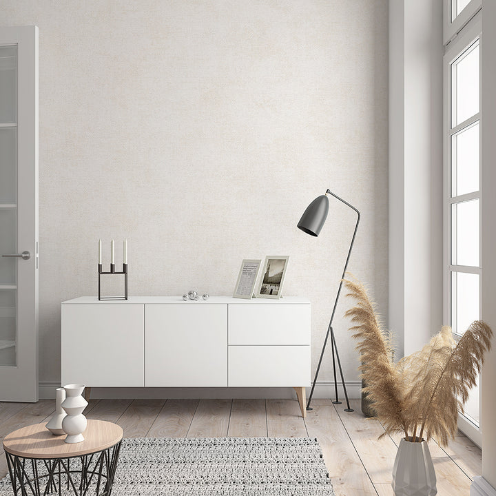 Текстилен ефект Тапет Кремав Пастел плат Еден (Шейдс)