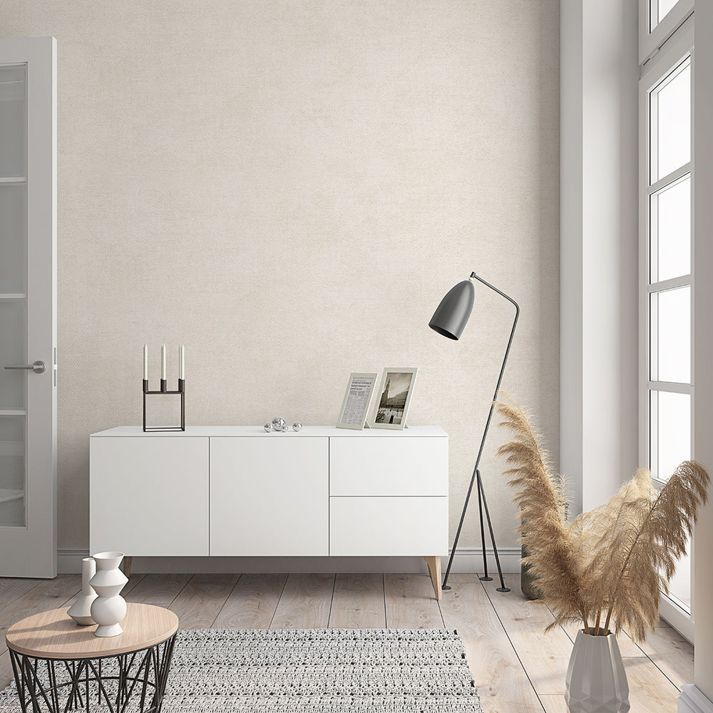 Текстилен ефект Тапет Бежов Пастел плат Еден (Шейдс)