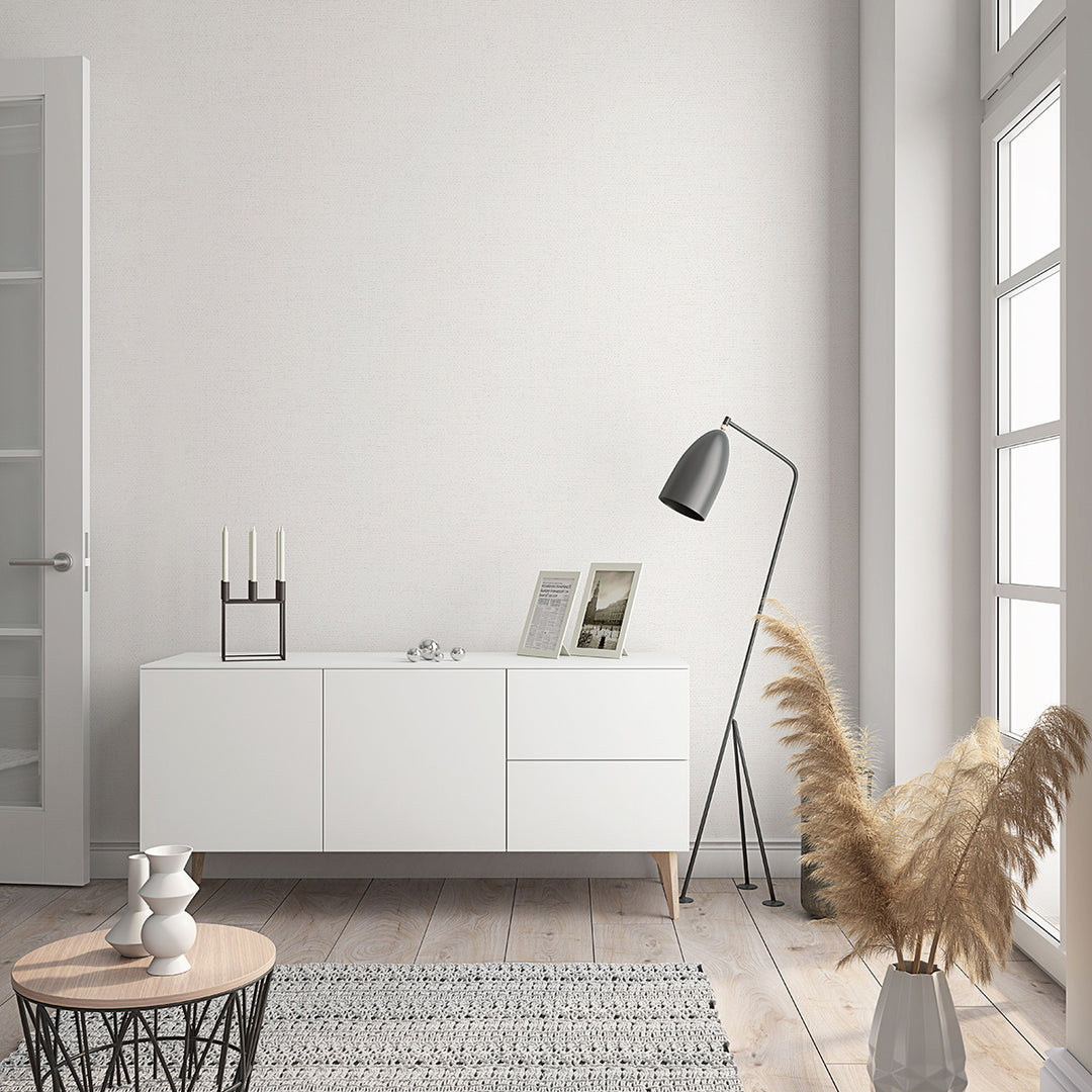 Текстилен ефект Тапет Снежно бял Пастел плат Еден (Шейдс)