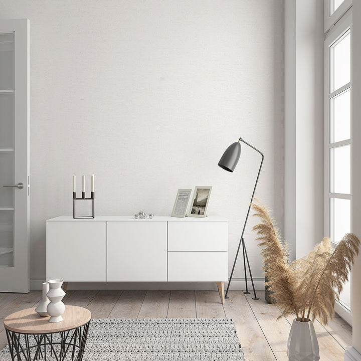 Текстилен ефект Тапет Снежно бял Пастел плат Еден (Шейдс)