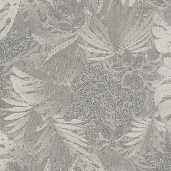 Текстилен ефект Тапет Цветя Бронзови Абстрактни листа Ботаника